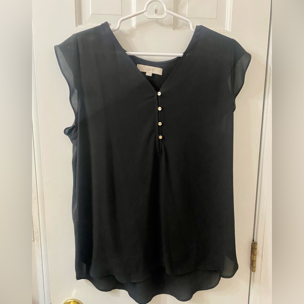 Loft black blouse size large